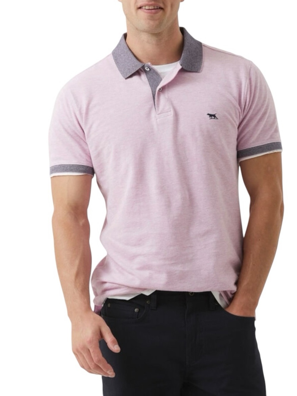 Rodd & Gunn Men’s New Haven Sports Fit Pique Polo Shirt Size 2XL XXL Pink Grey